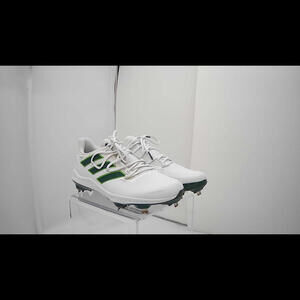 adidas Men's Adizero Afterburner 8 Baseball Shoes, White/Dark Green, 9